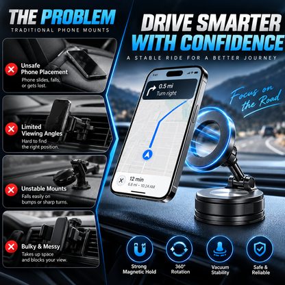360° Vacuum Magnetic Phone Mount – Adjustable Phone Holder for Car, Desk & Home（副本）